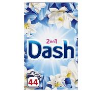 Dash 2en1, Lessive En Poudre, 44 Lavages, Parfum Air Frais et Fleurs Blanches, Avec Fraîcheur Lenor, Fabriquée En France