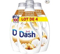 Dash 2en1 Lessive Liquide 100 Lavages, Ambre & Orchidée, 3 SEMAINES DE FRAÎCHEUR + LENOR