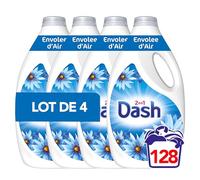 Dash 2en1 Lessive Liquide, 128 Lavages (4x32), Envolée d'Air, Technologie Ultra Nettoyante Et Fraîcheur Longue Durée, Élimine Les Saletés et Taches Incrustées, Fabriqué en France
