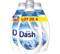 Dash 2en1 Lessive Liquide, 160 Lavages (4 x 40 Lavages), Envolée d'Air