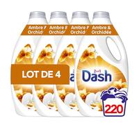 Dash 2en1 Lessive Liquide, 220 Lavages (4x55), Souffle Précieux, Technologie Ultra Nettoyante Et Fraîcheur Longue Durée, Élimine Les Saletés et Taches Incrustées, Fabriqué en France