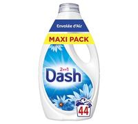 Dash 2en1 Lessive Liquide, 44 Lavages, Parfum Envolée d'Air, Jusqu'à 3 Semaines de Fraîcheur