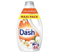 Dash 2en1 Lessive Liquide, 44 Lavages, Parfum Fleur de Monoi, Jusqu'à 3 Semaines de Fraîcheur, Fabriqué en France