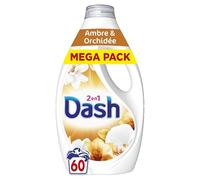 Dash 2en1 Lessive Liquide 60 Lavages (2700ml), Parfum Ambre & Orchidée, avec 3 SEMAINES DE FRAÎCHEUR* et Lenor, Fabriquée En France
