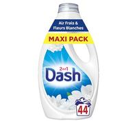 Dash 2en1 Lessive Liquide Détergent à Lessive 44 Lavages, Air Frais et Fleurs Blanches, Jusqu'à 3 Semaines de Fraîcheur, Fabriqué en France, Dash 2in1