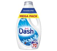 DASH 2en1 Lessive liquide Envolée d'Air Frais 70 lavages 3,15L