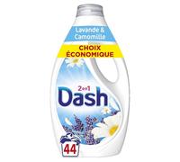 Dash 2en1 Lessive Liquide Lavande et Camomille, 44 Lavages, Avec Plus de Fraîcheur Lenor, Nettoyage en Profondeur, Parfum Apaisant et Relaxant, Idéale pour Prétraitement, Fabriquée en France