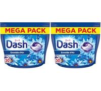 Dash 2en1 PODS Envolée d'Air, 50 Lavages, Lessive Capsules 3-en-1, 3 Semaines de Fraîcheur avec Lenor, Parfum Brise Marine et Fleurs Fraîches, Efficace en Cycle Froid, Fabriquée en France (Lot de 2)