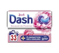Dash 2en1 PODS, Lessive En Capsule, 33 Lavages, Parfum Bouquet de Pivoines, 3 Semaines De Fraîcheur Avec L’Adoucissant Lenor