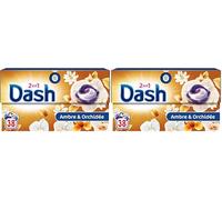 Dash 2en1 PODS, Lessive En Capsule, 38 Lavages, Souffle Précieux, 3 SEMAINES DE FRAÎCHEUR* AVEC L’ADOUCISSANT LENOR, Fabriquée En France, Dash 2in1 (Lot de 2)