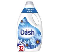 Dash 2in1 Lessive Liquide 32 Lavages, Envolée D’Air, Avec une Touche d’Huiles Essentielles et de Lenor, Fabriquée en France
