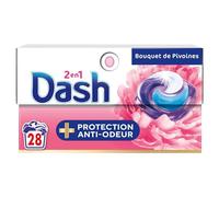 Dash 2in1 PODS, Lessive En Capsule, 28 Lavages, Pivoine et Hibiscus, FRAÎCHEUR INTENSE, Fabriquée En France