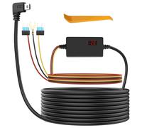 Dash Cam Cable Kit Mini USB 12V-24V to 5V Step-Down Mini USB Hard Cable with LED Display Support 24 Hours Monitoring Power Cable for Camera