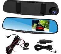 Dash Cam,Full HD 1080P Car Mirror Recorder,4.3 Inch Dash Cam,Front and Rear View Dashboard Camera,Night Vision