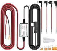 Dash Cam Hardwire Kit, Mini/Micro USB Câble Rigide Kit de Voiture, DC 12V- 24V à 5V, Viens avec ACU/ACS/ACN Mini/ACZ Micro 2Fusible, Protection de Drain de Batterie Réelle de 11.6V