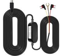 Dash Cam Hardwire Kit, Mini/Micro USB Câble Rigide Kit de Voiture, DC 12V- 24V à 5V, Viens avec ACU/ACS/ACN Mini/ACZ Micro 2Fusible, Protection de Drain de Batterie Réelle de 11.6V