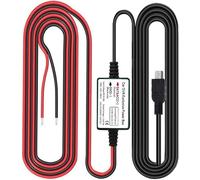 Dash Cam Hardwire Kit, Mini/Micro USB Câble Rigide Kit de Voiture, DC 12V- 24V à 5V, Viens avec ACU/ACS/ACN Mini/ACZ Micro 2Fusible, Protection de Drain de Batterie Réelle de 11.6V