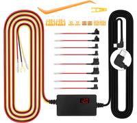 Dash Cam Wiring Kit 12V-24V to 5V 3A Voltage Indicator Adjustable Voltage 24H Parking Mode Battery Discharge Protection Type C Starting