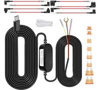 Dash Cam Wiring Kit,Micro Charger for Onboard Camera,Low Voltage Protection DC 12-24V to 5V/2.5A,24H Parking Monitoring with Fuse