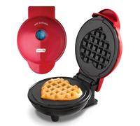 Dash DMW001HR Mini machine pour gaufres individuelles en forme de cœur, paninis, pommes de terre rissolées, autres sur le pouce et autres en déplacement, petit déjeuner, déjeuner ou collations, rouge