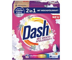 Dash Lessive couleur 2 en 1 avec parfum adoucissant en poudre - 3 kg (environ 50 lavages)