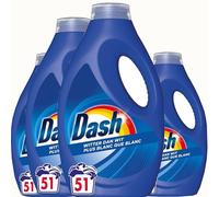 Dash Lessive liquide plus blanche que blanche - 4 x 51 lavages - pack avantageux