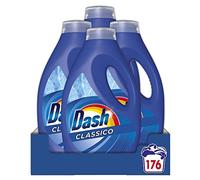 Dash Lessive Machine à laver liquide, 176 lavages (4 x 44), classique, élimine les taches, brillance pour tous les cafés, efficace même à basse température