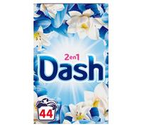 Dash 2en1, Lessive En Poudre, 44 Lavages, Parfum Air Frais et Fleurs Blanches, Avec Fraîcheur Lenor