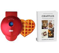 Dash Mini gaufrier en forme de cœur avec le meilleur livre de recettes et journal de recettes Keto Chaffle Iron par Charmed By Dragons (10,2 cm Mini cœur rouge)
