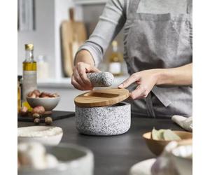 DASH Pilon et mortier Granit avec couvercle Bambou Joseph Joseph