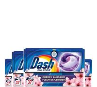 Dash PODS Lessive Capsules 3en1 Fleurs de Cerisier - 4 x 37 Lavages - Pack économique