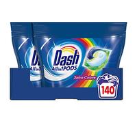 Dash Pods Lessive Machine à laver en capsules, 140 lavages (2 x 70), économise des couleurs, maxi format, maintient les couleurs de vos livres, efficace même à basse température
