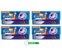 Dash Pods Lot de 4 capsules de lessive pour machine à laver à la lavande 31 lavages - Garantit une propreté irréprochable contre les taches + porte-clés Beni Culinari gratuit