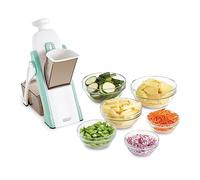 DASH Safe Slice® Mandoline en julienne + Dicer pour légumes, préparation des repas et plus encore avec plus de 30 préréglages et ajusteur d'épaisseur - Aqua