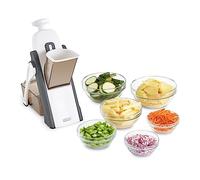 DASH Safe Slice® Mandoline en julienne + Dicer pour légumes, préparation des repas et plus encore avec plus de 30 préréglages et ajusteur d'épaisseur - Gris