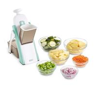 DASH Safe Slice® Mandoline en julienne + Dicer pour légumes, préparation des repas et plus encore avec plus de 30 préréglages et ajusteur d'épaisseur - Aqua