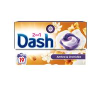 DASH Tablettes 2-en-1 Ambre et Orchidée, 19 doses
