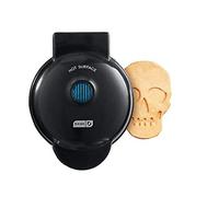 DASH Mini Waffle Maker Machine for Individuals, Paninis, Hash Browns, & Other On the Go Breakfast, Lunch, or Snacks, with Easy to Clean, Non-Stick Sides, Black Skull 4 Inch