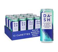 DASH Water Concombre Menthe- 12x Eaux pétillantes aux extraits de concombre et menthe et arômes natrels SANS Sucre, SANS Édulcorant, SANS calories - Infusées avec des Fruits rejetés (12x330ml)