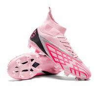 DASHANGYAN Chaussures de Foot Homme Femme Hautes Crampons TF - Chaussures de Soccer Intérieur avec Semelle Anti-Dérapante, Respirante pour Entraînement et Match sur Sol Dur