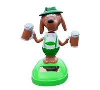 Dashboard Accessories, Solar Bobble Dog Toy, Dancing Cartoon Puppy Figure, Swinging Motion Design, Cute Beer-Holding Decor, Solar-Powered Commvenience, Crafted from Abs Material