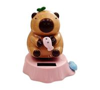 Dashboard Ornament Capybara, Solar Swinging Craft, Car Tool with Classic Style, Decor for Driver Truck, Fun Aid, Practical Support for RV Trailer Tractor Vehicle Automobile Home Balcony Indoor Outdoor