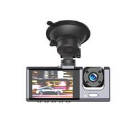 Dashcam 3 Caméras Embarquée pour Voiture avec Microphone et Haut-parleur Partel Noir