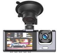 xO Dashcam Partel 3 caméras embarquées pour voiture, microphone et haut-parleur – Noir