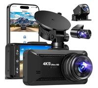 Dashcam 4k Pro, 2026 Nouveau Dashcam 4k Pro, Enregistrement Ultra HD avec caméras Avant/arrière, Vision Nocturne et Surveillance 24h/24