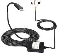 Dashcam ACC Hardwired Kit,USB Type C Hardwired Dashcam Kit Step Down Cable,12V-24V to DC 5V 3A Car Charger Power Cable for GPS Car Camera-3.5m