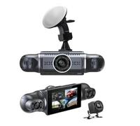 Dashcam Auto sans Fil 4K 360° Avant arrière intérieur,caméra Voiture 360 degrés Surveillance Parking G-Sensor Boucle Enregistrement