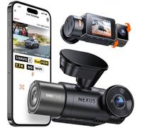 Dashcam N2X 2.7K + 1080P avant/intérieur, Starvis 2 HDR, WiFi 5 GHz, GPS, LTE, commande vocale FR, parking 24/7, 512 Go max