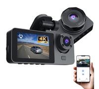 Dashcam Voiture Avant/Arrière 4K + 1080P,Caméra Embarquée GPS WiFi Intégré,Vision Nocturne F1.5,Écran IPS 3.16",170° Grand Angle,Mode Parking 24H,Enregistrement en Boucle