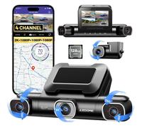 Dashcam Voiture AZDOME M660 4-Canaux 360° 2.5K+3x1080P avec 128Go eMMC et WiFi 5G
